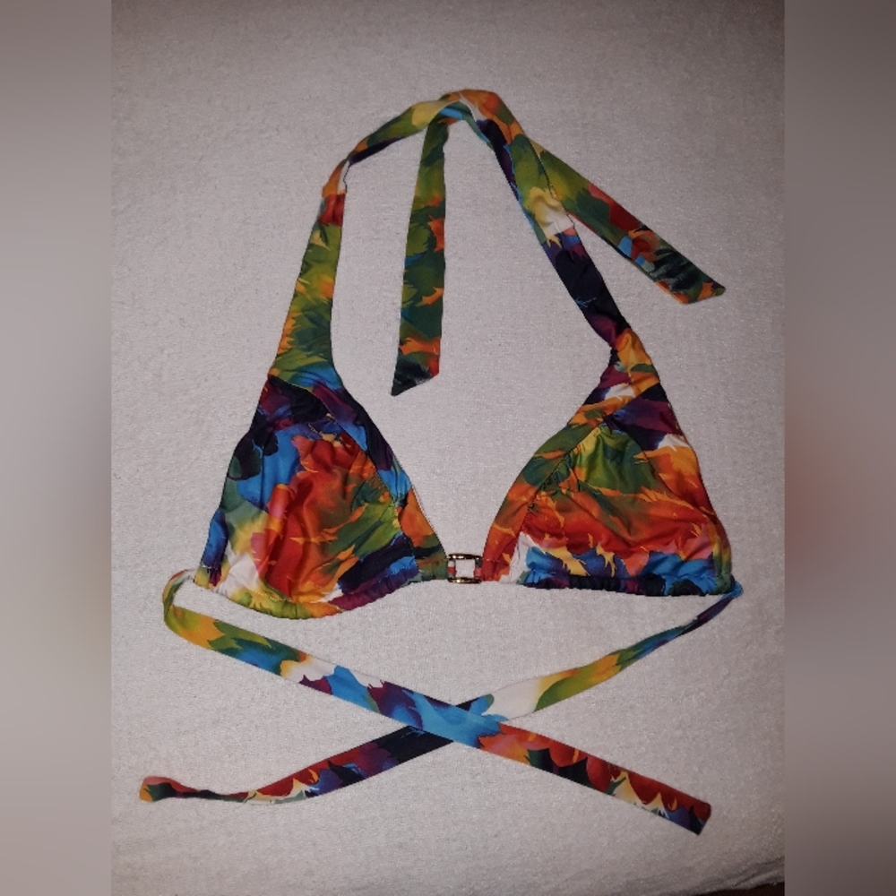 Multicolor Halter Bikini Top